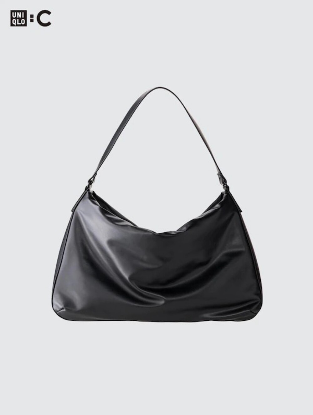 Uniqlo Faux Leather Puffy Bag in Black